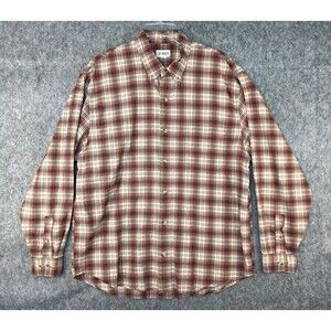 BKE 67 Buckle Button Up Shirt Size L Red Plaid Long Sleeve Outdoor Cabin Gorp